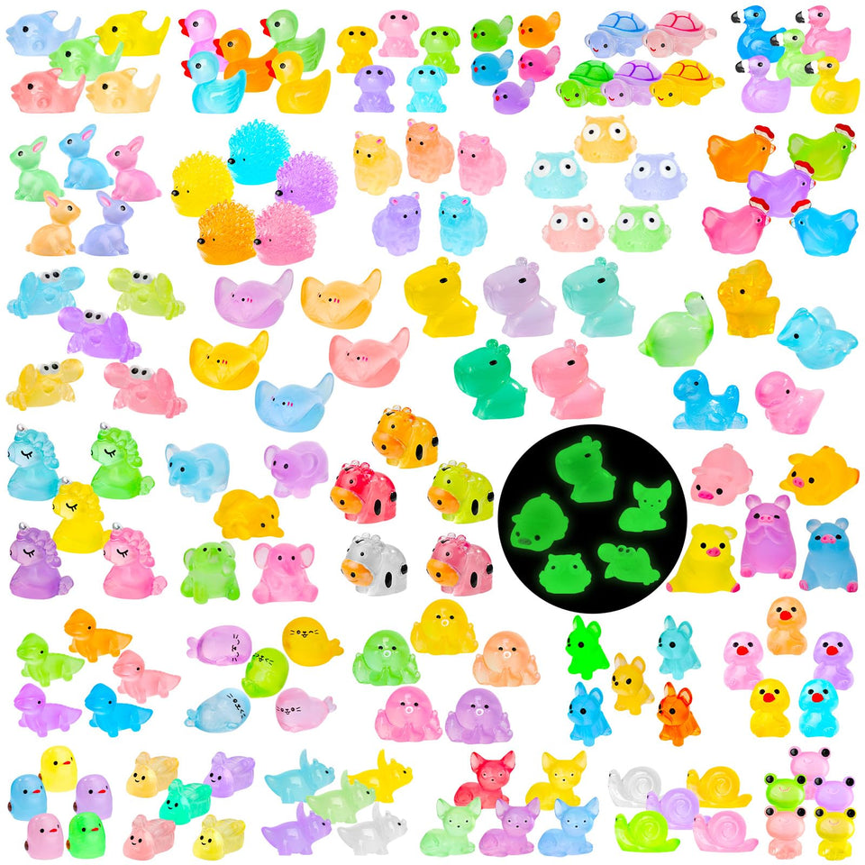 QAUYETM luminous resin ducks glow in the dark for fairy garden scenes