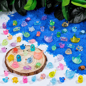 QAUYETM luminous resin elephants glow brightly, ideal as cake toppers or shelf decor