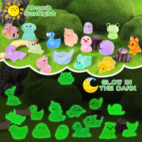 QAUYETM luminous resin animals for fairy gardens and crafts