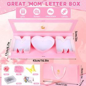 QAUYETM mom box clear window lets recipients glimpse the M♥M rose arrangement
