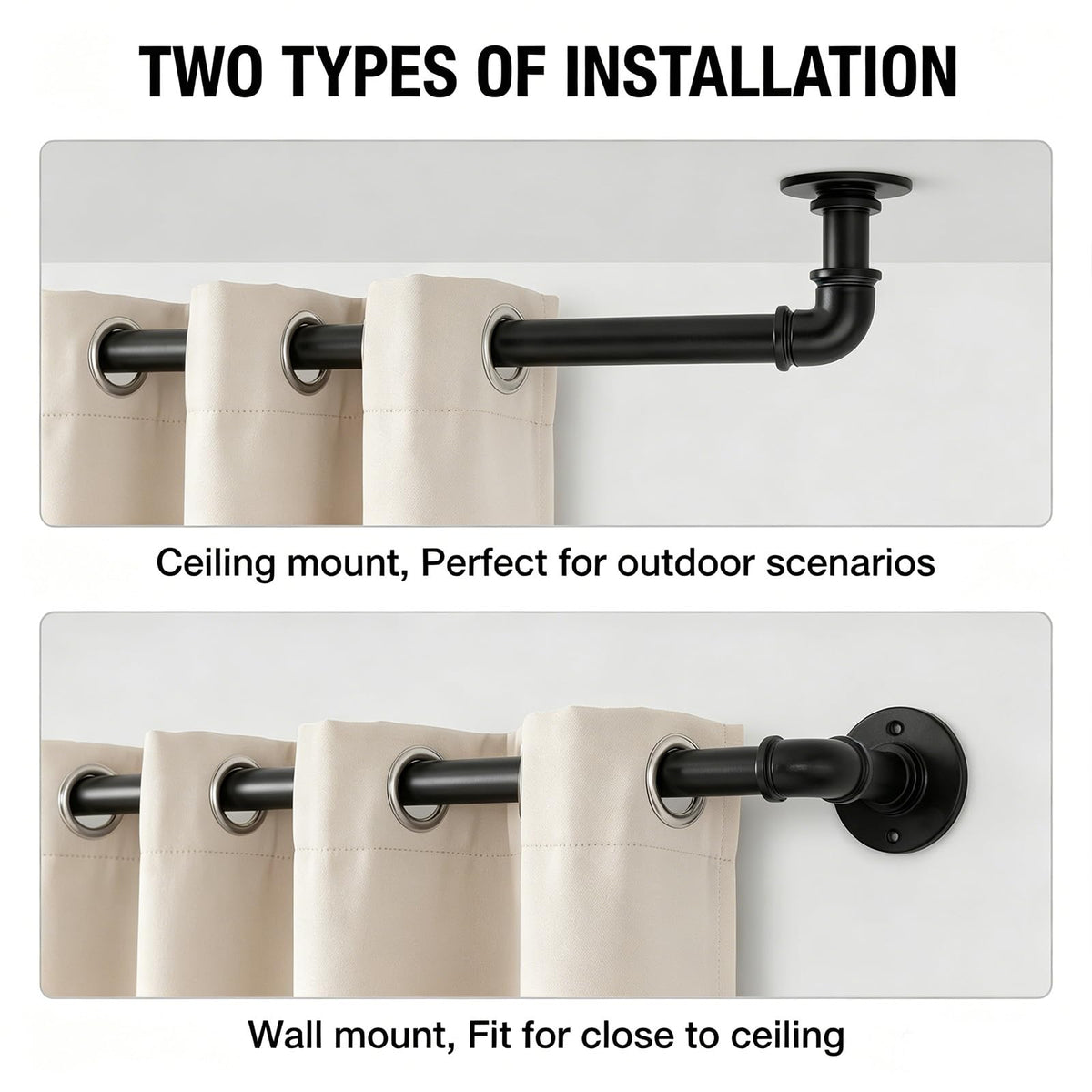 QBMVWF adjustable-tube assembly enabling precise fitting across diverse window sizes.
