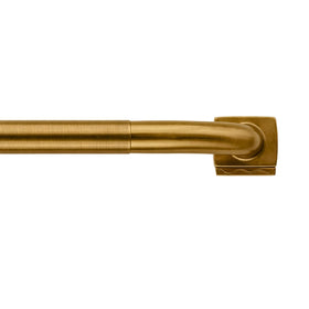 QBMVWF brass wrap-around curtain rod 30-90 inches supports heavy drapes securely.