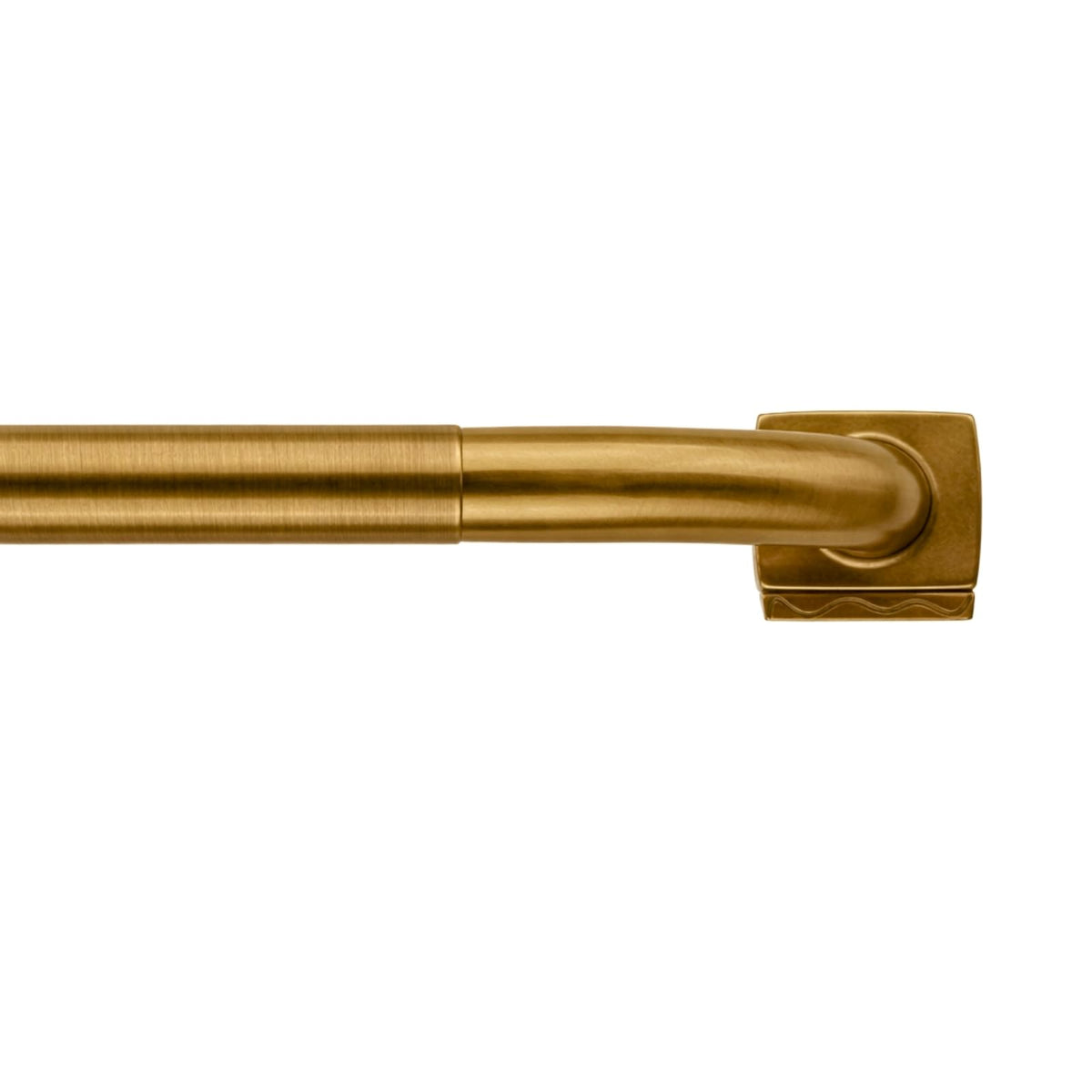 QBMVWF brass wrap-around curtain rod 30-90 inches supports heavy drapes securely.