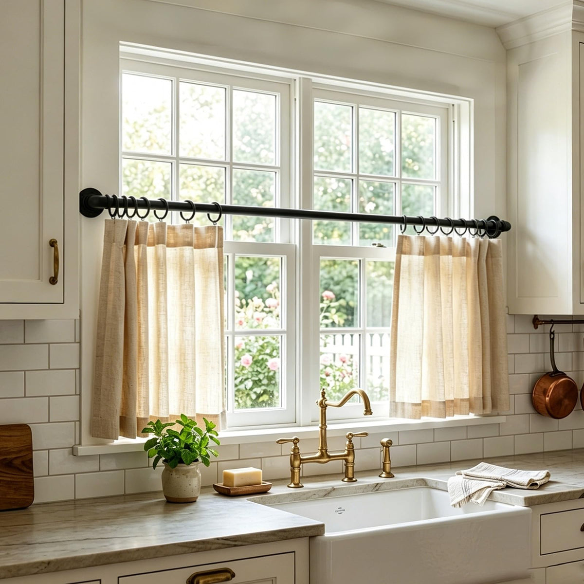 QBMVWF durable metal construction elevates window treatments with ease.