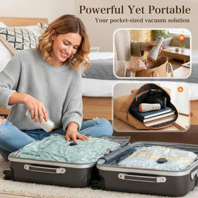 QcoQce vacuum bags maximize luggage capacity for easier travel.