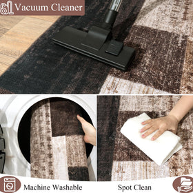 QDUIDU Versatile color palette rug complements minimalist and contemporary interiors.