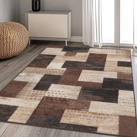 QDUIDU non-slip backing rug stays secure on busy hardwood and tile floors.