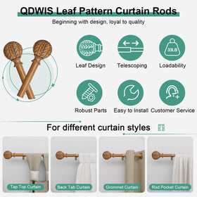 QDWIS easy-install curtain rod kit includes all mounting hardware