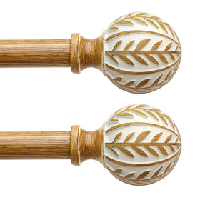 QDWIS boho wood curtain rod outer 1in for versatile window dressing