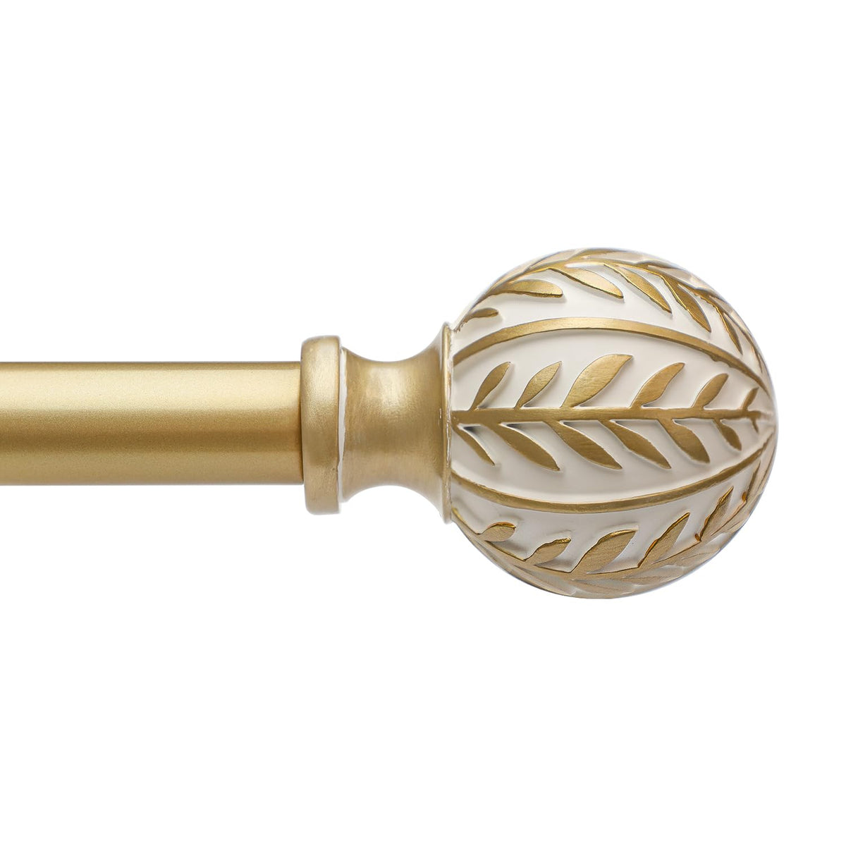 QDWIS gold curtain rod with leaf finials adds rustic decor appeal