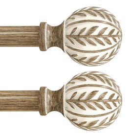 QDWIS imitation wood grain finials for a natural rustic look.