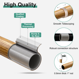 Leaf-pattern finials on QDWIS curtain rod for natural decor