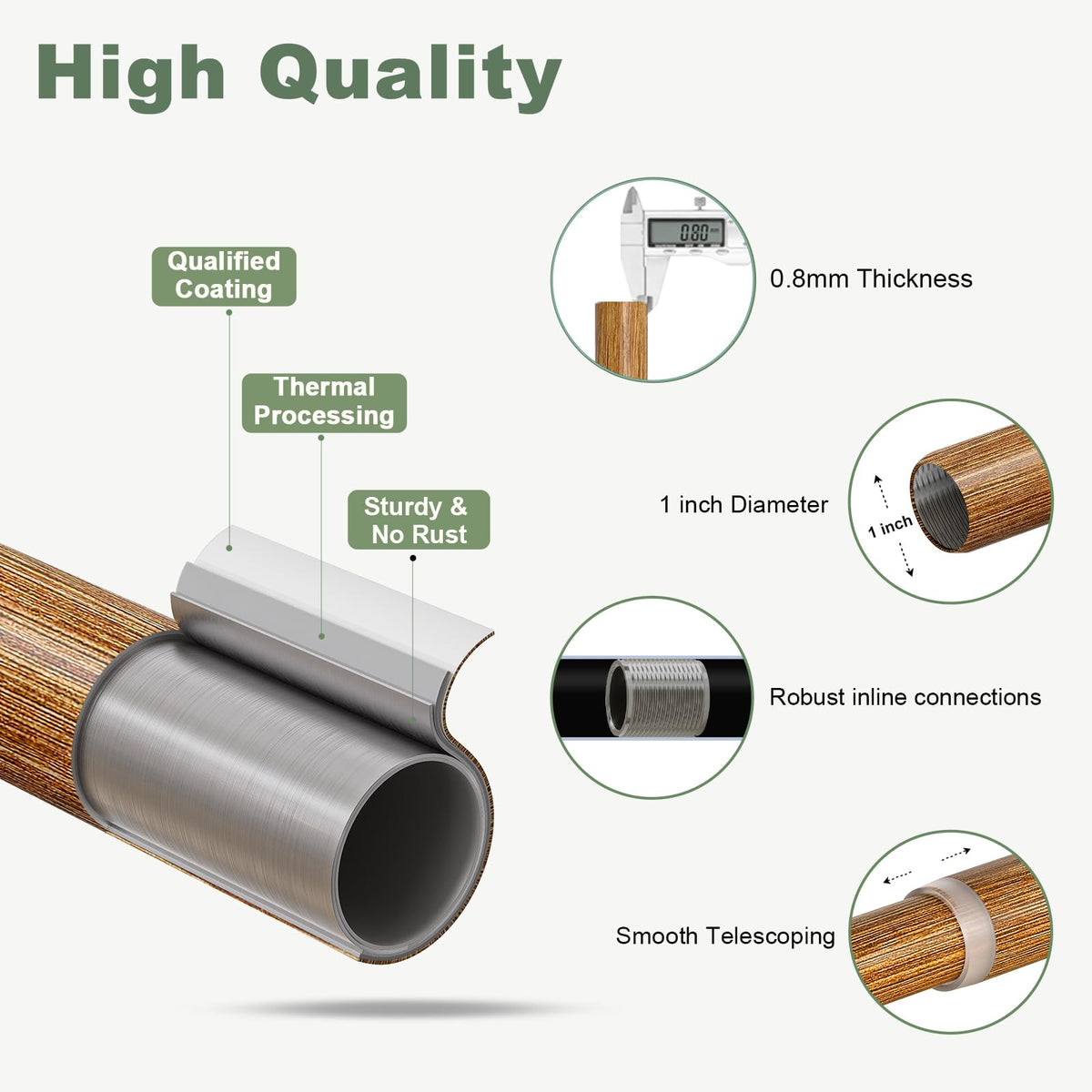 QDWIS leaf spherical window rod adds decorative accent