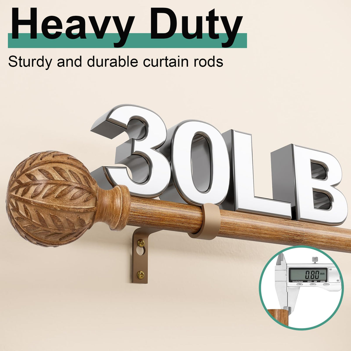 Adjustable splice connection on QDWIS wood curtain rod.