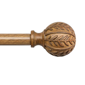 QDWIS wood curtain rod in full length for large windows.