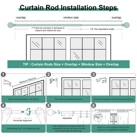 Installation guide image for QDWIS curtain rod.