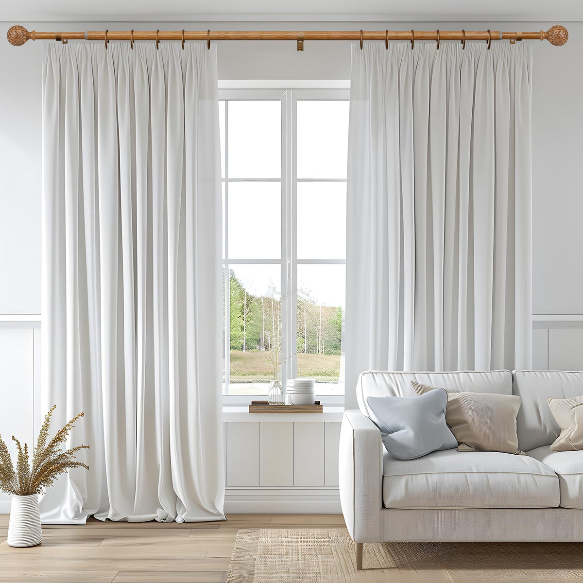 QDWIS imitation wood grain leaf-pattern finials add rustic charm to any window