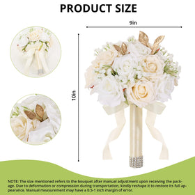 Qeedy bouquet handle wrapped in satin with rhinestones