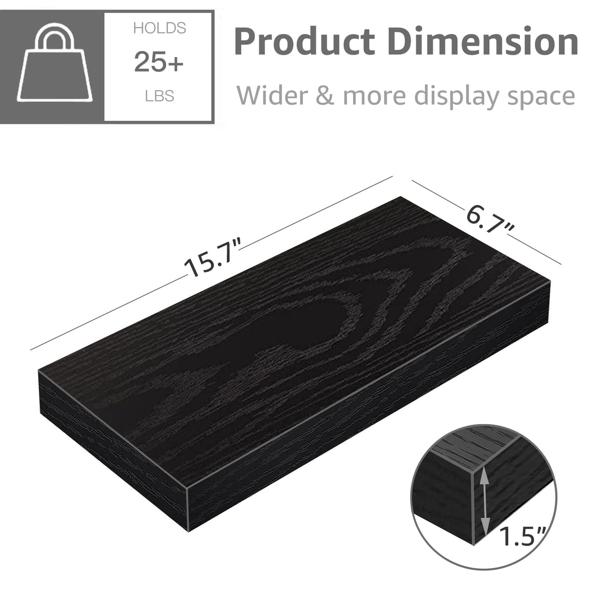 QEEIG invisible bracket shelves blend with room decor for a clean look.