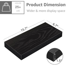 QEEIG invisible bracket shelves blend with room decor for a clean look.