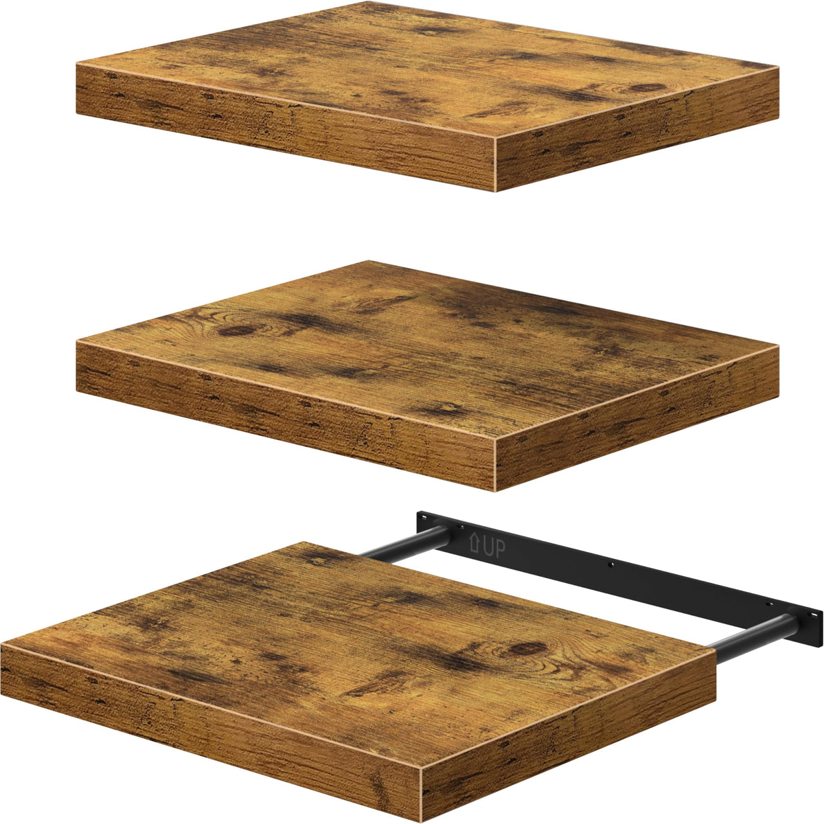 QEEIG 12x16 deep floating shelves with plants adds greenery display