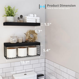 QEEIG bathroom shelf basket holding four toilet paper rolls.