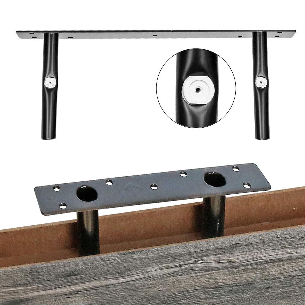 QEEIG 16-inch grey three-shelf unit for books towels and decor.