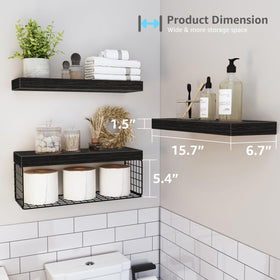 QEEIG bathroom shelves over toilet basket holds four toilet paper rolls
