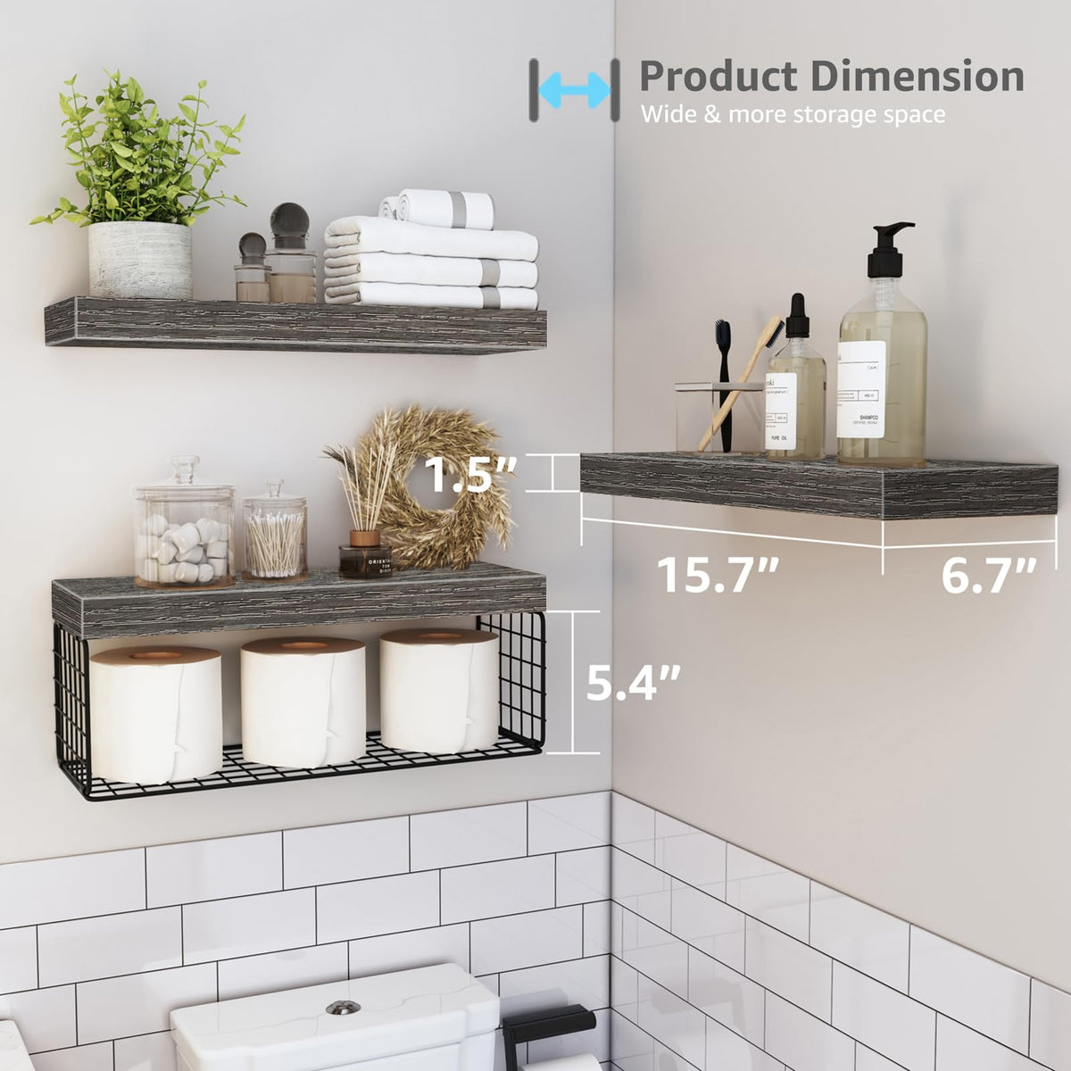 QEEIG durable MDF shelves ideal for damp bathrooms and everyday use.