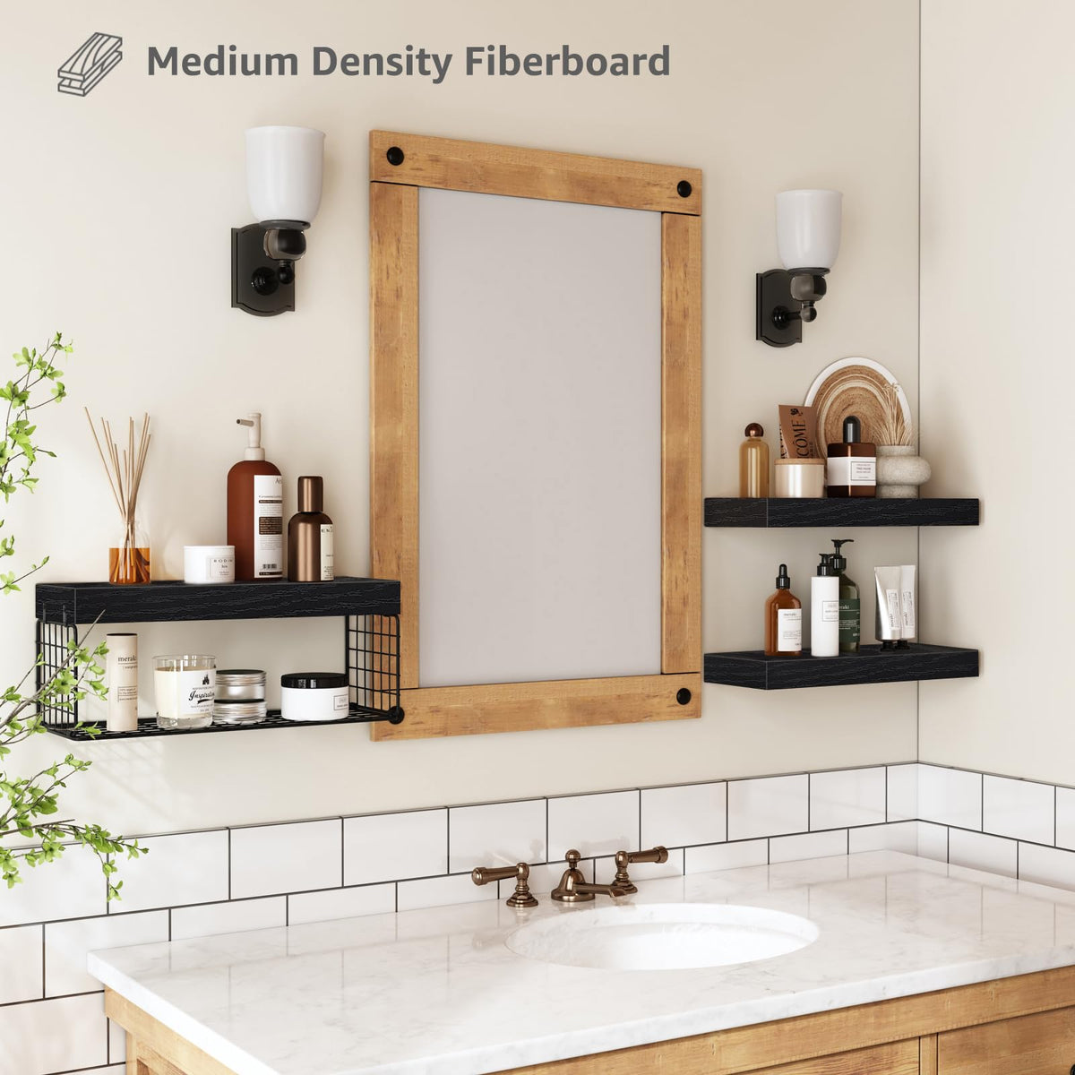 QEEIG bathroom shelves over toilet wide basket 15.7 inches for storage and decor