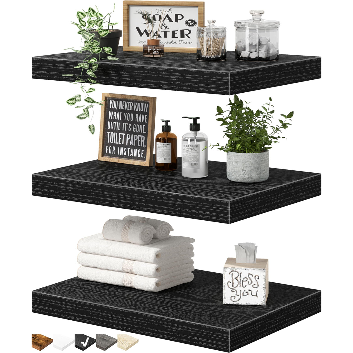 QEEIG versatile display for books, plants, and collectibles in tight spaces.