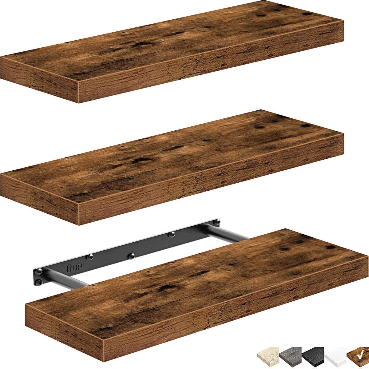 QEEIG floating shelves 6.7-inch depth fits books and towels