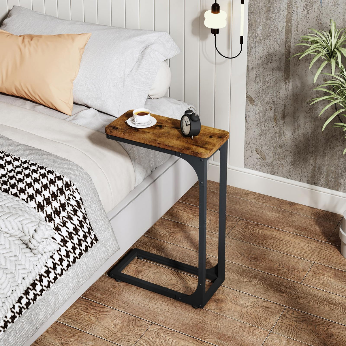 QEEIG rustic brown MDF finish adds warm decor