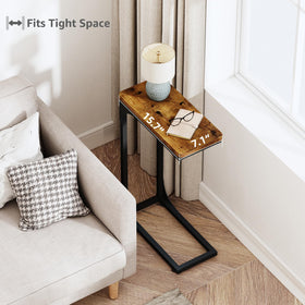 QEEIG slim side tables maximize small-space living room