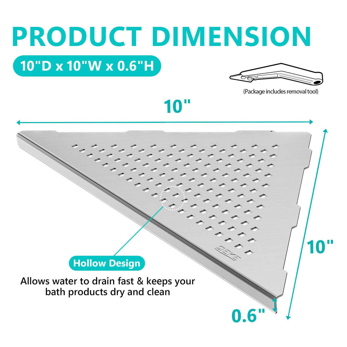 Qeke two-pack shower shelves provide flexible storage in tight spaces.