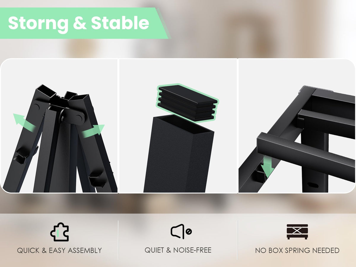 QEROMY Twin XL twenty-minute assembly with included tools for fast setup