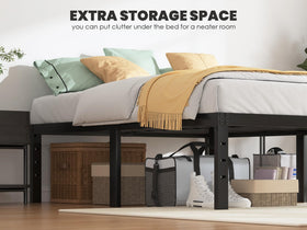 QEROMY Twin XL under-bed storage space promotes organized, clutter-free bedrooms