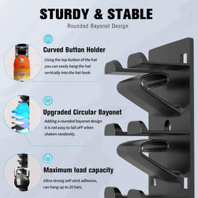 Qeuhehdi hat organizer black finish complements entryways.