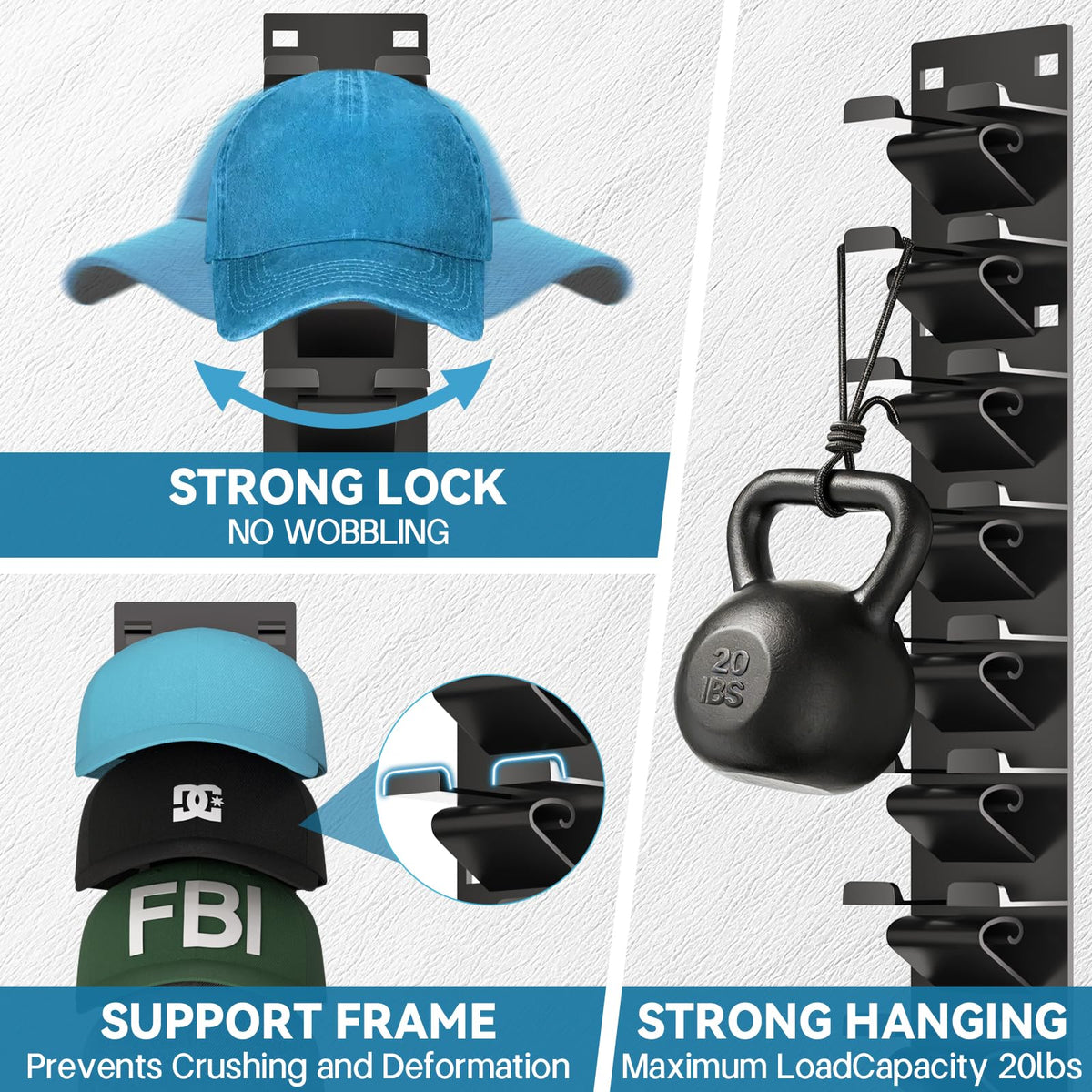 Qeuhehdi hat organizer curved support protects hat shapes.