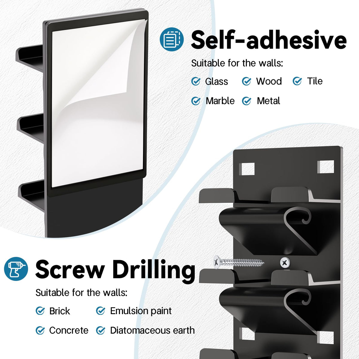 Qeuhehdi hat organizer self-adhesive installation pads included.