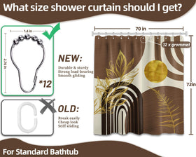 QGHOT 70x72 inch curtain fits standard showers for versatile bathroom styling.