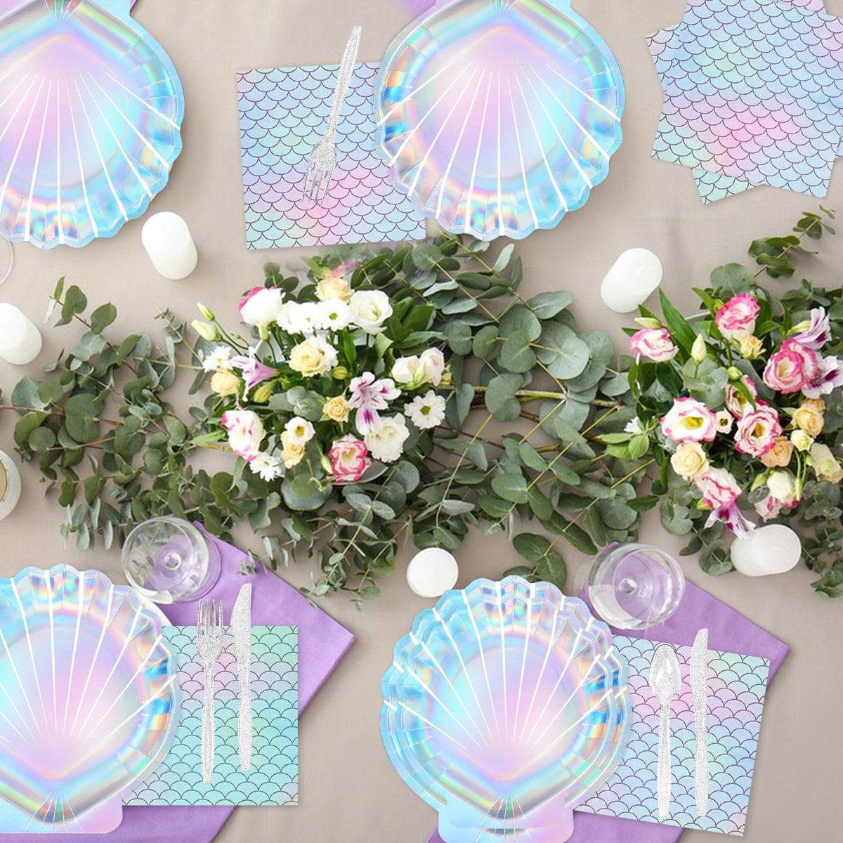 QIYANPAX Mermaid forks delivering color-coordinated cutlery for easy dining.