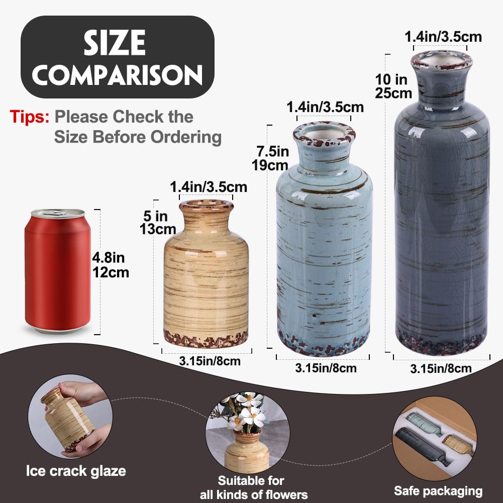 QIANLING ceramic vase set centerpiece vases for stylish living room displays.
