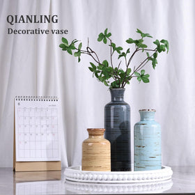 QIANLING ceramic vase set living-room ambiance vases with soft colors.