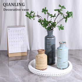 QIANLING ceramic vase set mantel-display vases for dried arrangements.