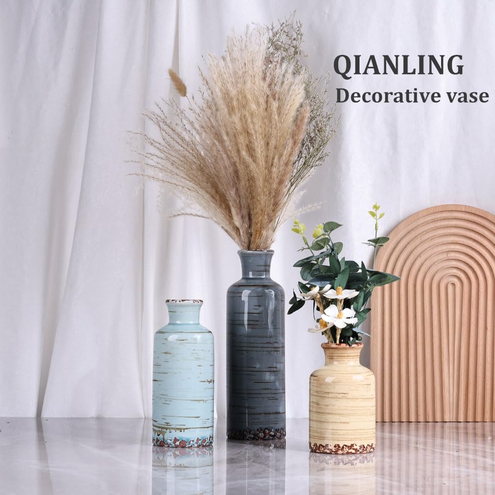 QIANLING ceramic vase set dining-table vases for entertaining spaces.