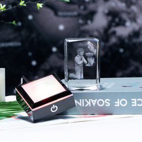 Qianwei touch switch on LED base for easy power control.