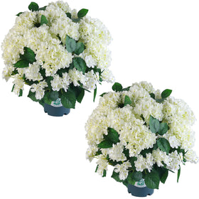 QIANYUN artificial hydrangea bush 20-inch pot with lush blooms for indoor display.