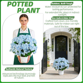 QIANYUN artificial hydrangea bush dense leaves enhance porch aesthetics