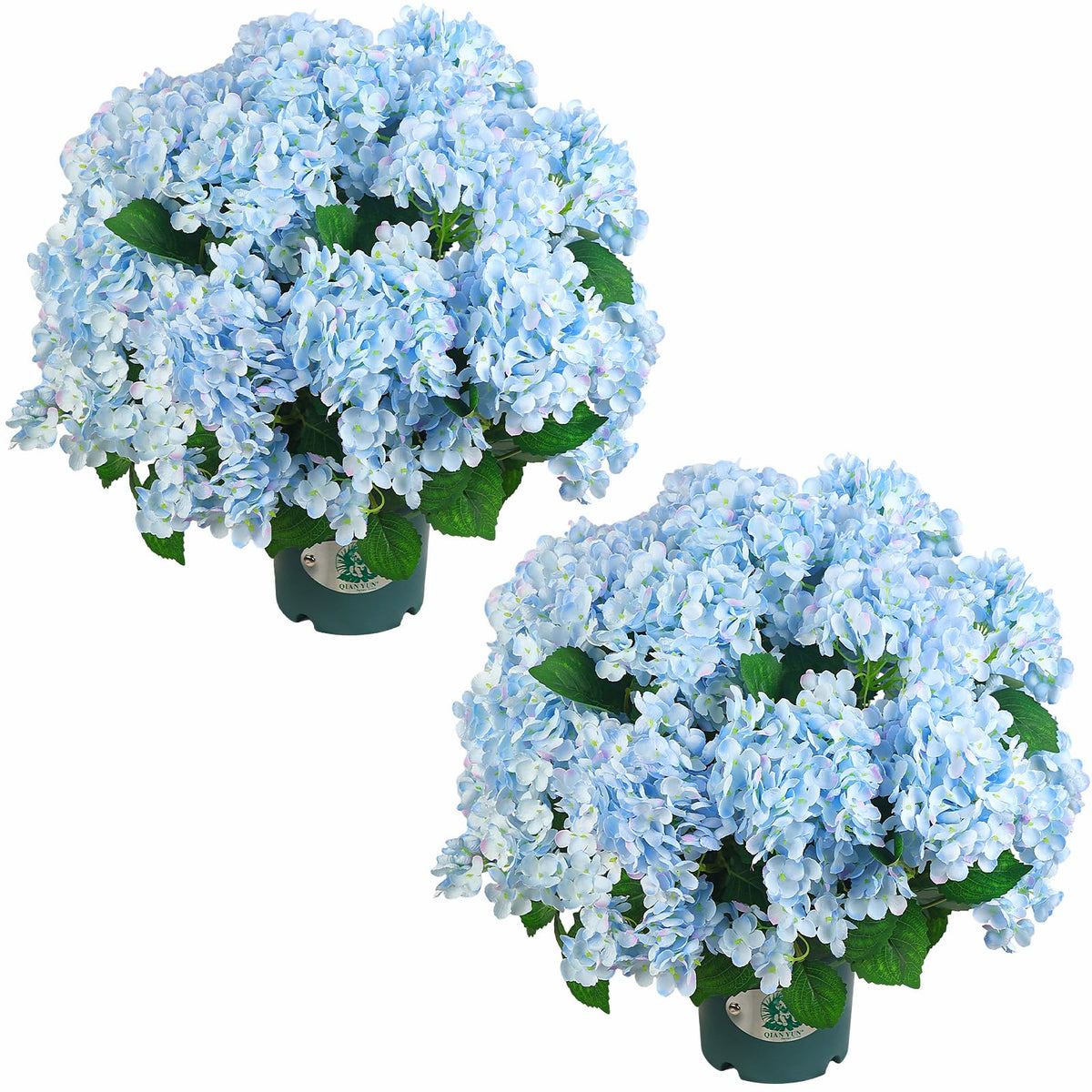 QIANYUN artificial hydrangea bush 20-inch potted bloom for year-round decor
